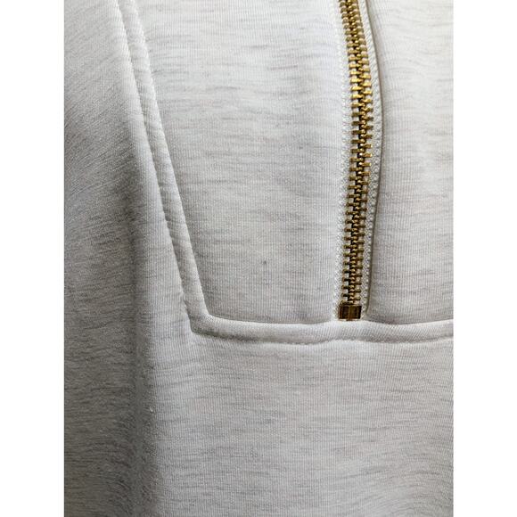 Varley Davidson Sweat Half Zip Top DoubleSoft Gray Beige Viscose Blend Size M - Picture 7 of 11